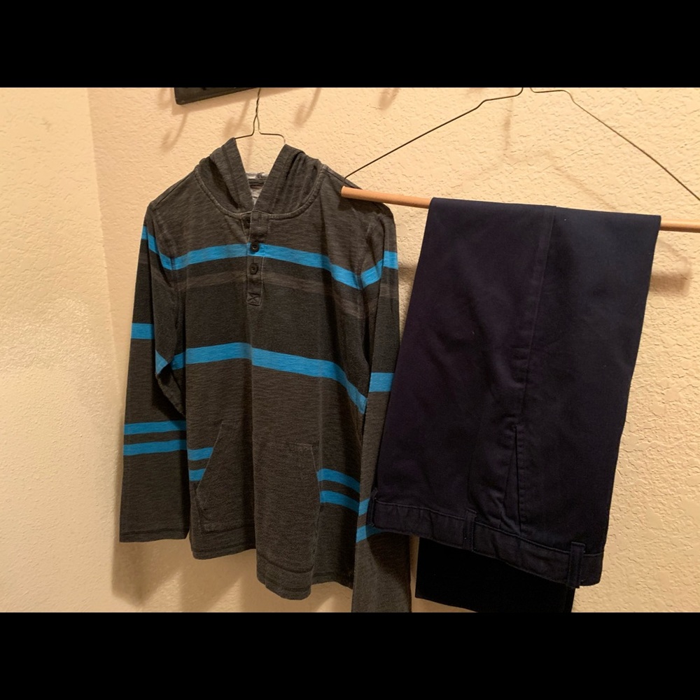 Boys Hooded Tee Shirt with Slacks, B207